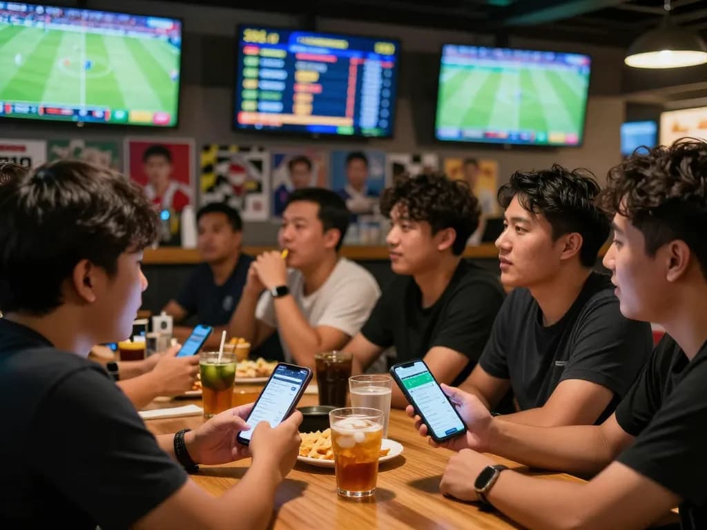 Engaging online betting moment on soi kèo bóng đá as fans watch sports and analyze odds