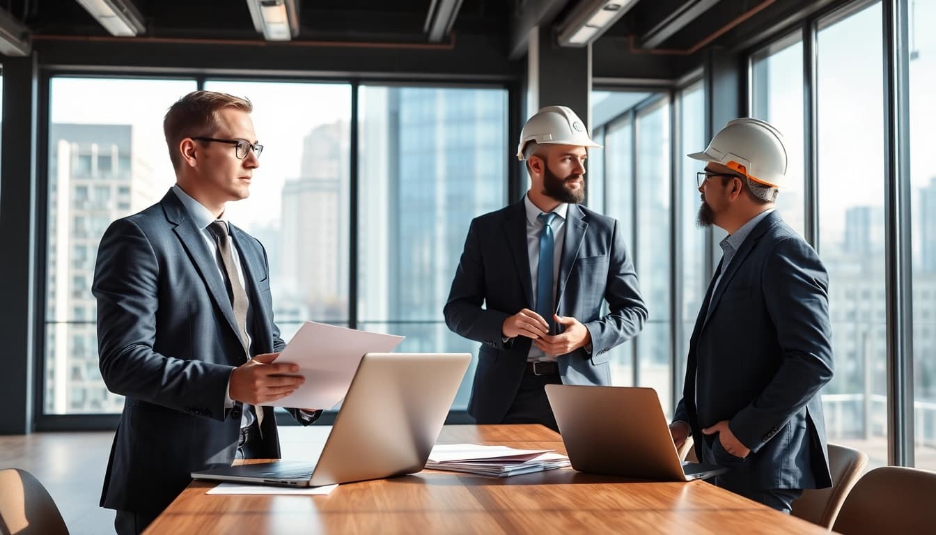 Headhunter Ingenieure berät einen Ingenieur im modernen Büro.