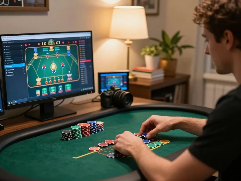 Engaging online poker play on mb668.co with player placing chips, creating a strategic gaming moment.