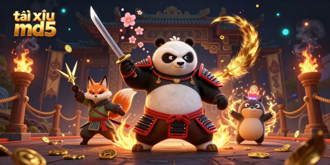 Engage in the exciting gameplay of tài xỉu md5 featuring dynamic characters and vibrant casino elements
