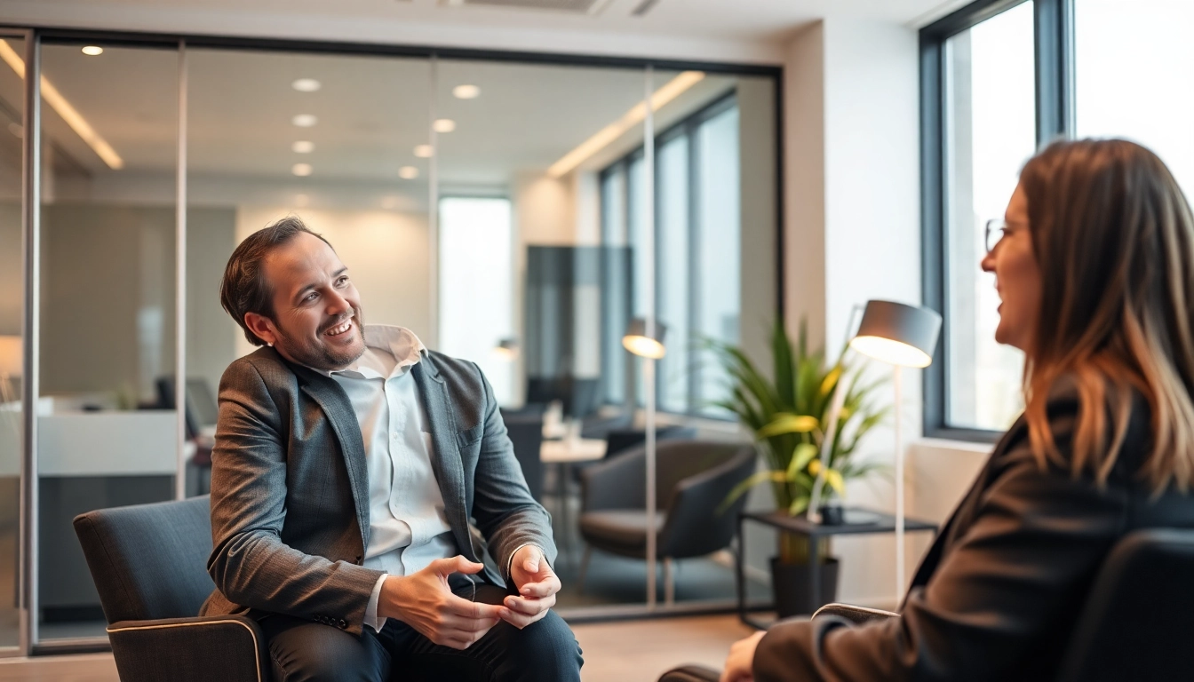 Professionelle Unternehmensberatung - Beratungssitzung im modernen Büro mit klarem Fokus auf den Klienten.