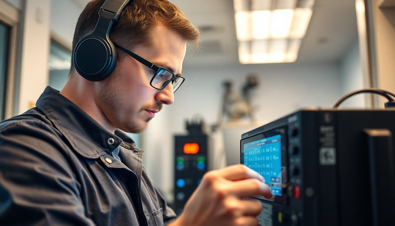 Überprüfung des DGUV V3 PrüfungVerfahrens bei elektrischen Geräten in einem modernen Büro Umfeld.