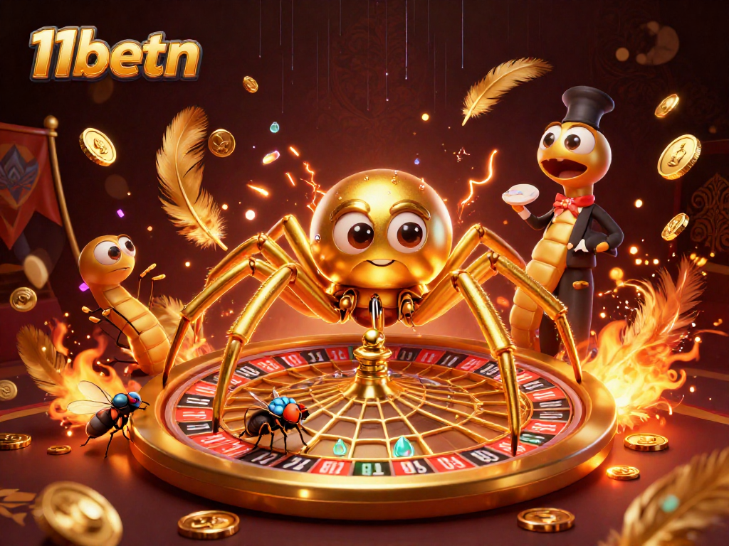 Experience thrilling bets at 11betn with dynamic gaming visual featuring a roulette web.