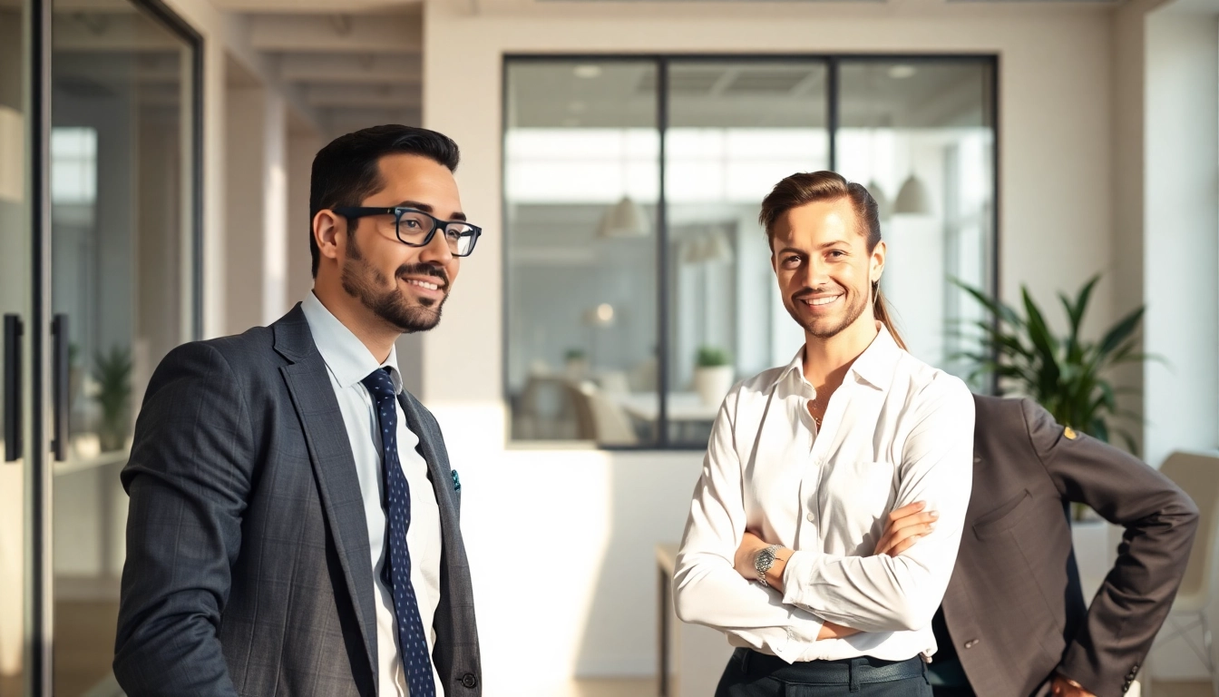 Headhunter berät Kunden über erfolgreiche Rekrutierungsstrategien in einem modernen Büro