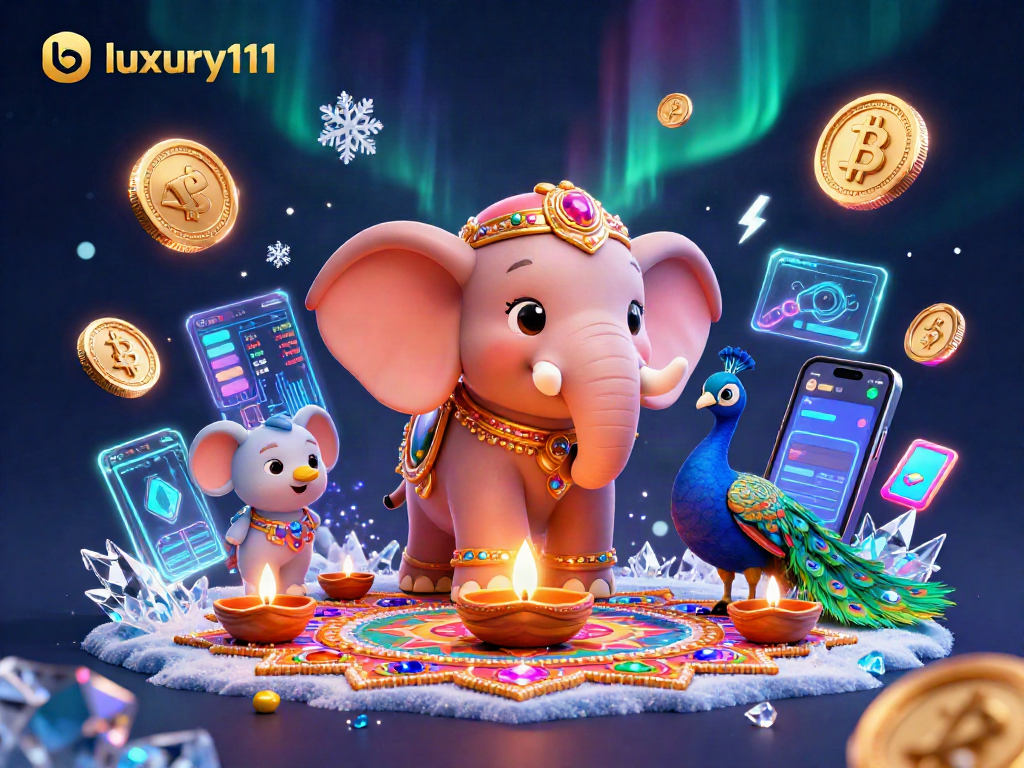 Experience luxury111 themed games with a vibrant Diwali celebration in a dynamic casino setting.