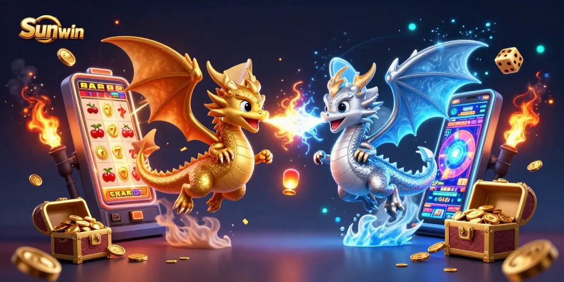 Sunwin offers exciting casino adventures with a dynamic dragon scene and vibrant gaming elements.