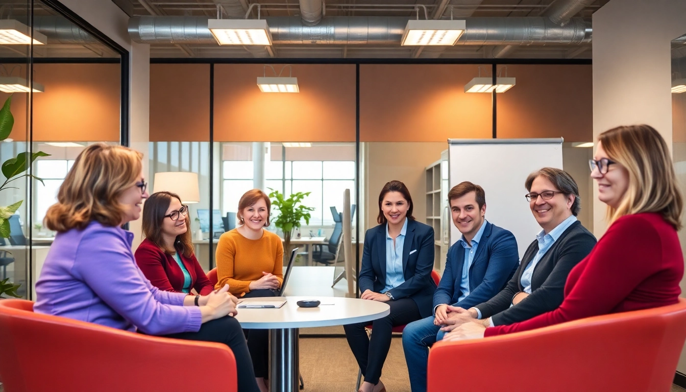 Führungskräftecoaching in Aktion: Führungsstärke und Strategie mit einem motivierten Team im Gespräch.