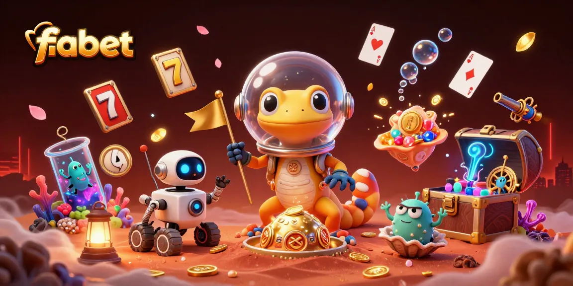 Experience the thrill of fabet as a Mars gecko uncovers a hidden casino treasure in this vivid 3D scene.