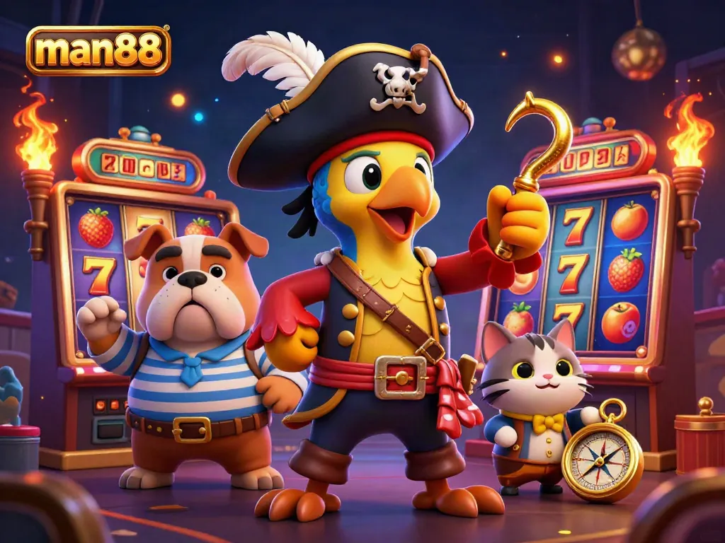 Experience high-stakes excitement at man88 with vibrant slot machines and engaging characters.