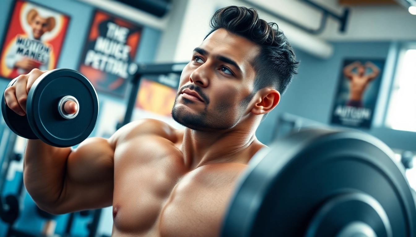 Trenbolon preis mit einem athletischen Körperbau im Fitnessstudio während des Trainings.