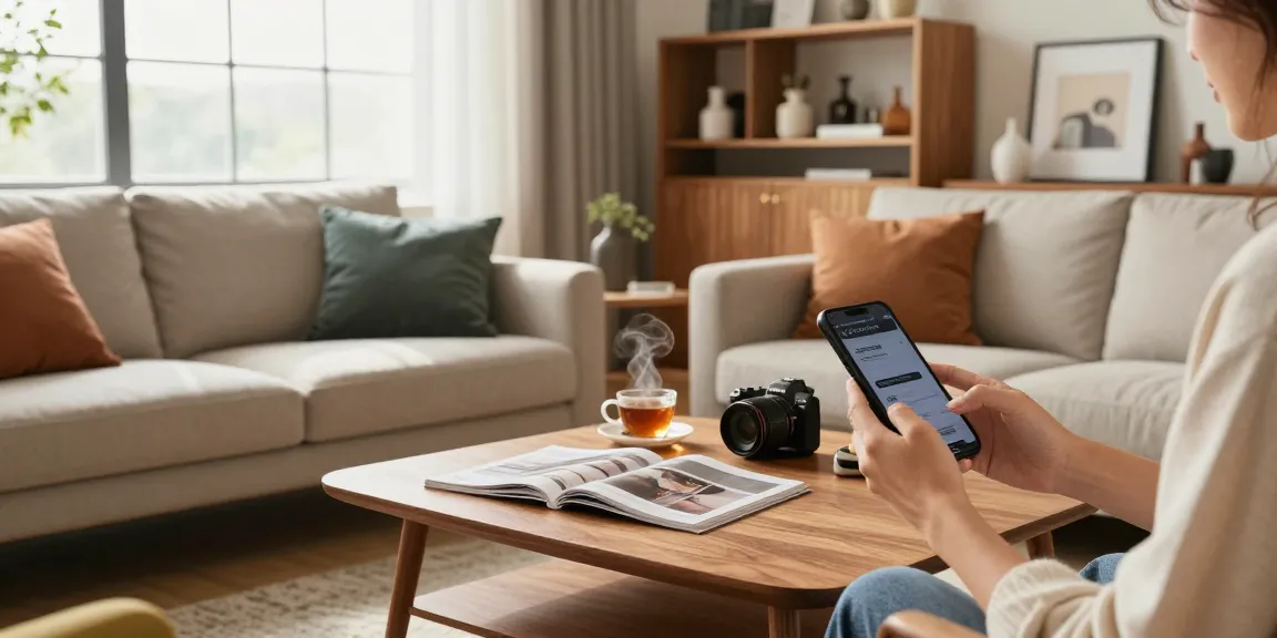 Durchstöbern Sie vielseitige Möbeloptionen zum Möbel kaufen, darunter stilvolle Sofas und Tische in einem gemütlichen Wohnzimmer-Ambiente.
