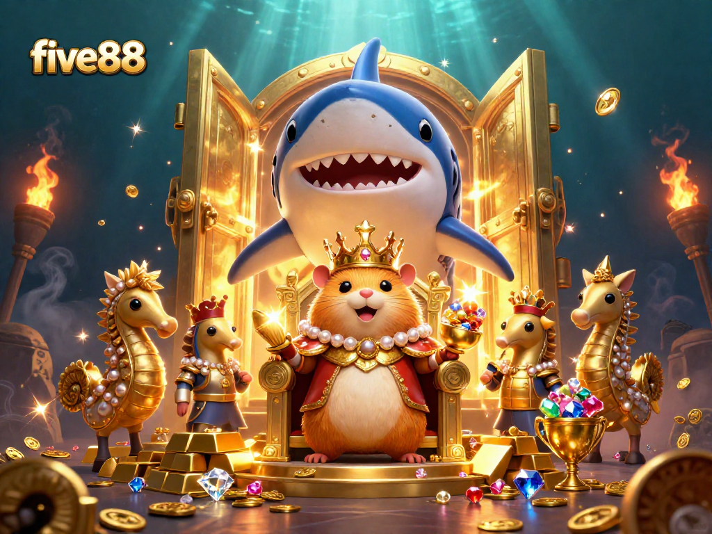 Experience the thrill of five88 gaming with dazzling treasures and a fierce hamster king.