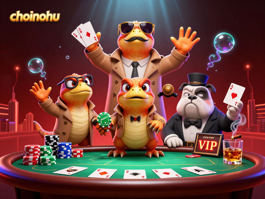 Join choinohu for an exciting game night featuring comedic raptors at a VIP casino!