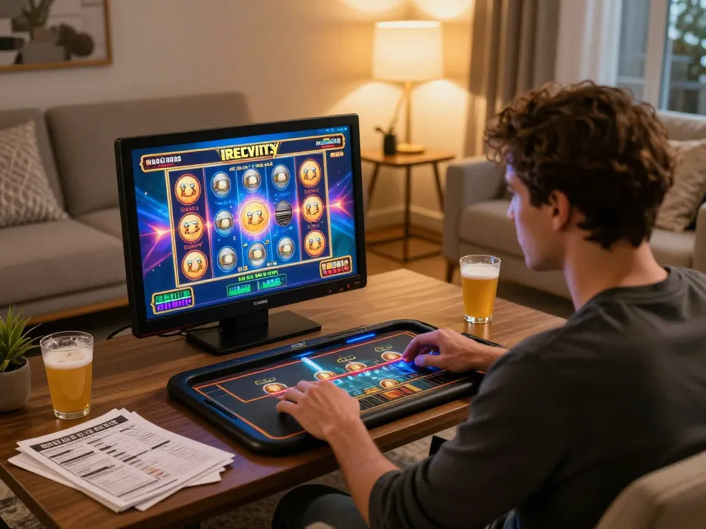 Player engaged in online slots at TV88, showcasing interactive gaming experience.