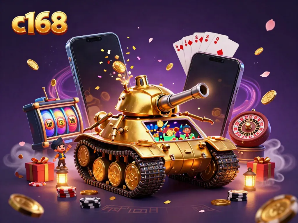 Experience the vibrant and exciting world of c168 with a golden beetle tank casino bursting with gaming action.
