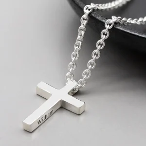 Engraved-cross-necklace-with-slider-chain-by-silvery-jewellery-in-South-africa-