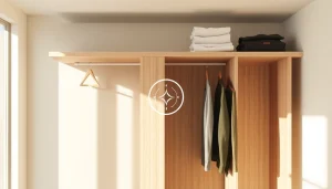 Kleiderbügel mit eigenem Logo, personalisiert aus hochwertigem Holz, ideal für elegante Präsentationen.