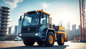 Baggervermietung Hannover: Leistungsstarker Bagger im Einsatz auf einer modernen Baustelle in Hannover.