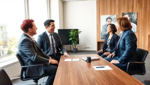 Headhunter Dresden führt ein Beratungsgespräch mit einem Fachmann in einem modernen Büro.