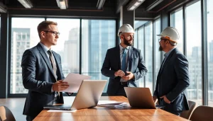 Headhunter Ingenieure berät einen Ingenieur im modernen Büro.