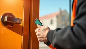 Der Schlüsseldienst Speyer öffnet eine Tür beschädigungsfrei mit professionellem Equipment.