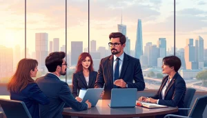 Professioneller Headhunter Frankfurt führt inspirierendes Gespräch mit Kandidaten in modernem Büro.