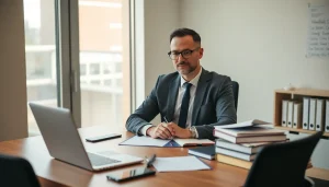 Headhunter Gesundheitswesen arbeitet in einem modernen Büro und zeigt Professionalität und Engagement.