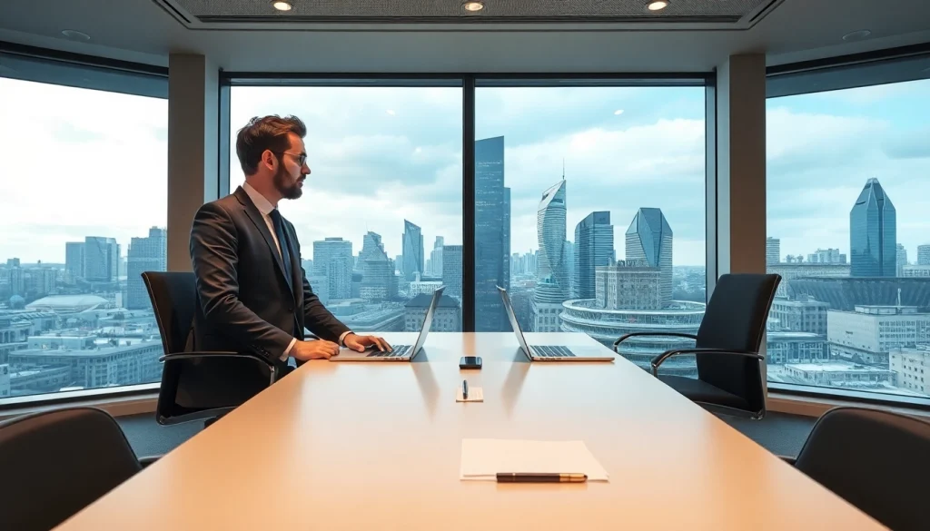 Headhunter Frankfurt führt vertrauliches Gespräch mit Kandidaten im modernen Büro.