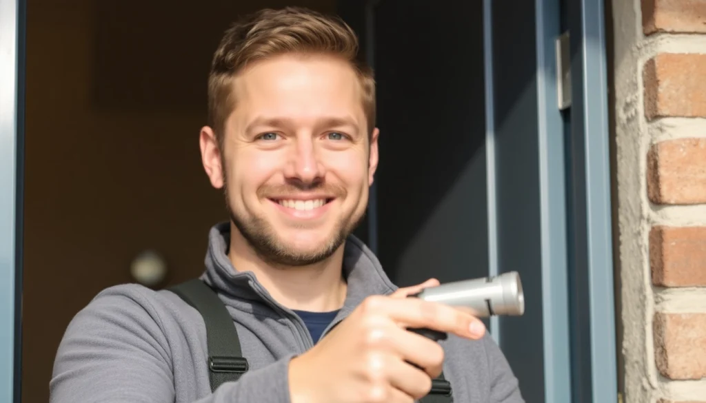 Schlüsseldienst Heidelberg: Professioneller Techniker öffnet eine Tür beschädigungsfrei.