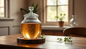 Kolloidales Silber kaufen. Elegante Präsentation in einem klaren Glasbehälter mit funkelndem Silber.