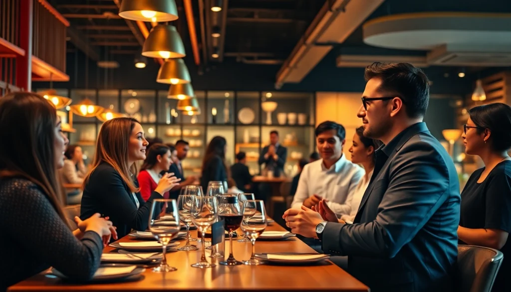 Engage with Headhunter Gastronomie in a vibrant recruitment setting showcasing diverse candidates in a restaurant.