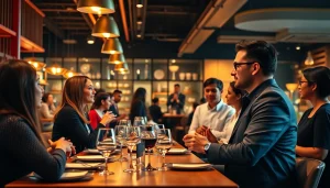 Engage with Headhunter Gastronomie in a vibrant recruitment setting showcasing diverse candidates in a restaurant.