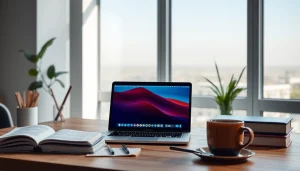 Microsoft Office 2024 für Mac dauerhaft ohne Abonnement herunterladen auf einem MacBook am Arbeitsplatz.