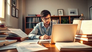 Zertifizierter Übersetzer bietet professionelle Dienstleistungen für beglaubigte Übersetzungen in einem professionellen Büro.