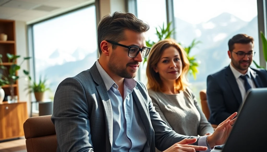 Headhunter Schweiz in einem modernen Büro, das eine professionelle Atmosphäre ausstrahlt.