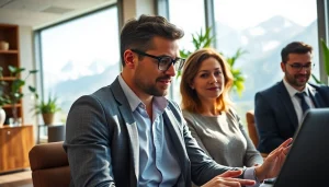 Headhunter Schweiz in einem modernen Büro, das eine professionelle Atmosphäre ausstrahlt.