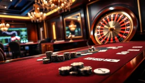 Experience the thrill of winning at qh88 with a luxurious poker table and vibrant casino elements.