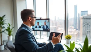 Headhunter Schweiz bei einem Beratungsgespräch in einem modernen Büro, das Vertrauen und Professionalität ausstrahlt.