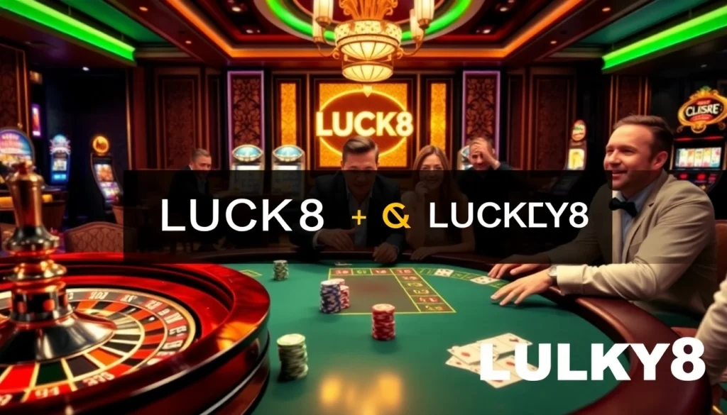 Trải nghiệm cảm giác chiến thắng tại casino LUCK8 và LUCKY8 với những cảnh roulette, poker đầy sống động và sự phấn khích.