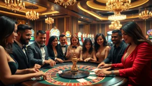 Players enjoy strategic gambling at a luxurious roulette table, embodying the spirit of cm88.men.
