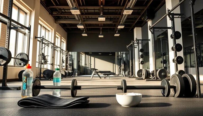 trenbolon preis in einem modernen Fitnessstudio mit Gewichten und Equipment.